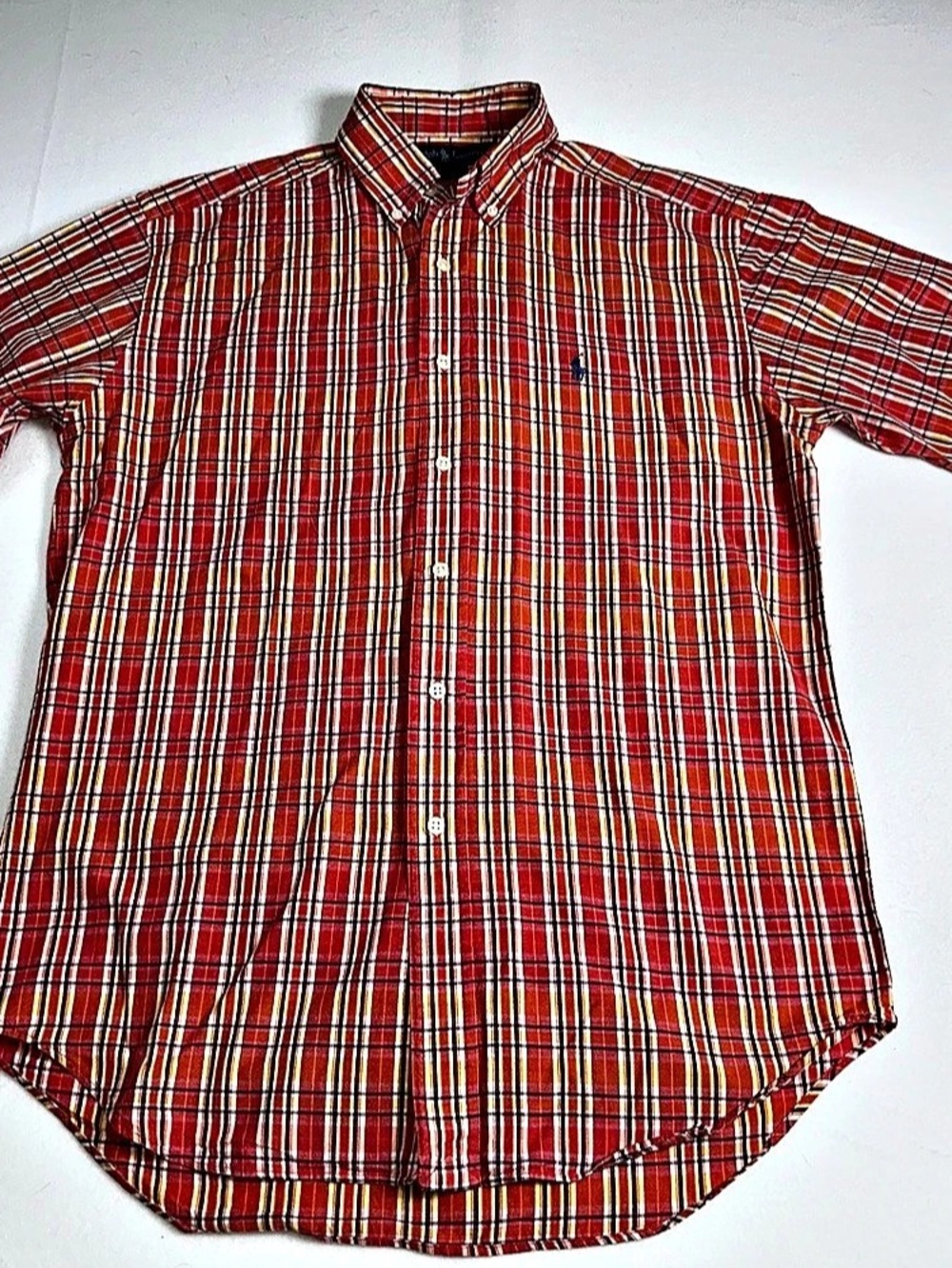 Ralph Lauren Blake Plaid Cotton Shirt Size Small Like New